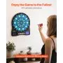 VEVOR Electronic Dart Board, LED-Illuminated Target Dartboard with 48 Games & 500+ Variations, Includes 6 Dart Shafts with Flights & 50 Soft Tips, Cricket Scoring LCD Screen - Supports Up to 8 Players