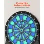 VEVOR Electronic Dart Board, LED-Illuminated Target Dartboard with 48 Games & 500+ Variations, Includes 6 Dart Shafts with Flights & 50 Soft Tips, Cricket Scoring LCD Screen - Supports Up to 8 Players