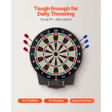 VEVOR Electronic Dart Board, 15.5" Target Dartboard with 43 Games & 320+ Variations for Up to 8 Players, 6 Dart Shafts with Flights & 50 Soft Tips, Color LCD Scoring Screen for Home Party Game Room