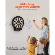 VEVOR Electronic Dart Board, 15.5" Target Dartboard with 43 Games & 320+ Variations for Up to 8 Players, 6 Dart Shafts with Flights & 50 Soft Tips, Color LCD Scoring Screen for Home Party Game Room