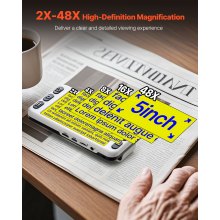 VEVOR Portable Digital Magnifier 5" HD Electronic Video Magnifier 2X - 48X Zoom