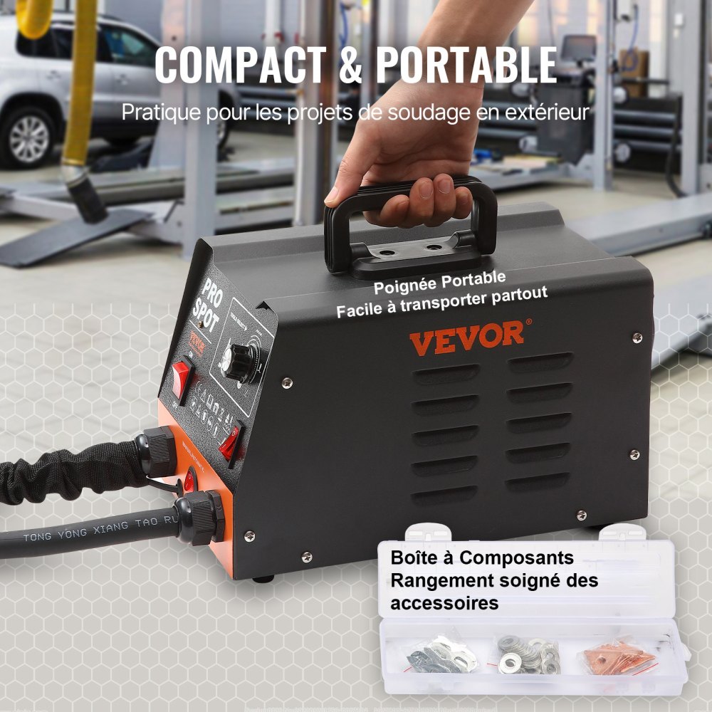 VEVOR Stud Welder Dent Repair Kit, 3KW Spot Welder Dent Puller with 6 Welding Modes, Auto Body Spot Welding Dent Puller Machine & 16 Types of Welding Accessories for Car, Truck, Motorcycle Dent Repair