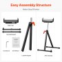 Folding Roller Stand Max Load 250 lb Adjustable Height 27-43 in for Woodworking