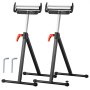 VEVOR Suporturi cu role, pachet de 2, capacitate de încărcare 113 kg/250 lbs, înălțime reglabilă 686 mm-1092 mm/27-43 in, pliabile, rezistente, cu cap cu rolă din oțel lustruit și ghidaje de margine, pentru extensie de alimentare cu ferăstrău circular de masă