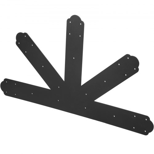 VEVOR Gable Plate, Black Powder-Coated Truss Connector Plates, 12:12 Pitch Gable Bracket, 4 mm / 0.16" Stainless Steel Truss Nail Plates, Decorative Gable Plate with Bolts for Wooden Beam Use