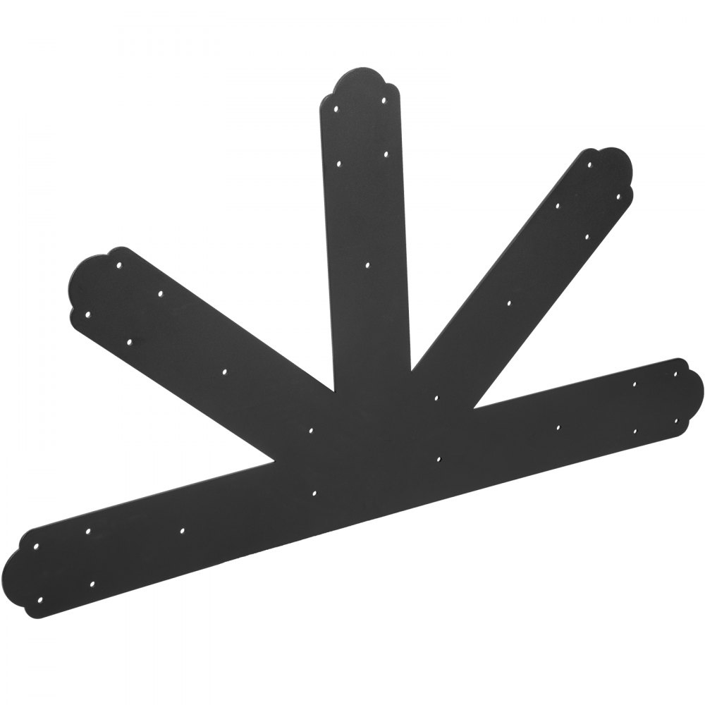 VEVOR Gable Plate, Black Powder-Coated Truss Connector Plates, 12:12 Pitch Gable Bracket, 4 mm / 0.16\" Steel Truss Nail Plates, Decorative Gable Plate with Bolts for Wooden Beam Use