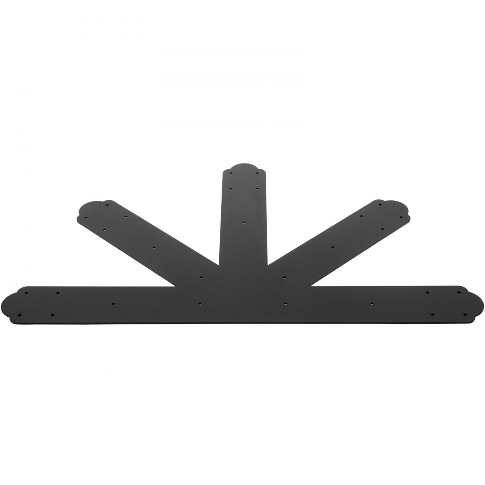 VEVOR Gable Plate, Black Powder-Coated Truss Connector Plates, 12:12 Pitch Gable Bracket, 4 mm / 0.16\" Steel Truss Nail Plates, Decorative Gable Plate with Bolts for Wooden Beam Use