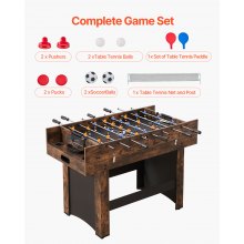 VEVOR 137,1 cm Air Hockey Pöytä 3-in-1 Air Powered Combo Pöytä Jalkapallo Ping Pong