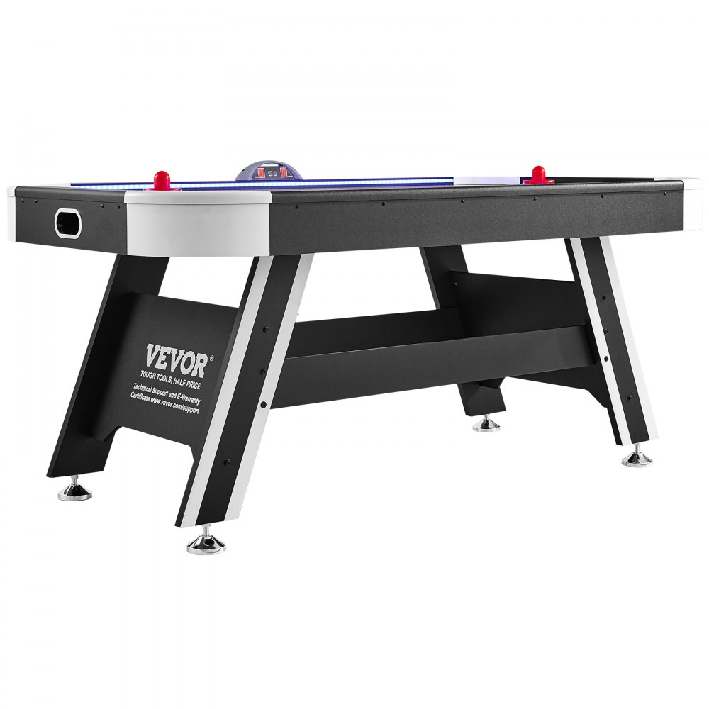 VEVOR Air-Powered Hockey Table, Indoor Hockey Table for Kids and Adults, LED Sports Hockey Game with 2 Pucks, 2 Pushers, and Electronic Score System, Arcade Gaming Set for Game Room Family Home