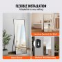 VEVOR Full Length Mirror, 71'' x 31'', Extra Large Standing Hanging or Leaning Rectangle Floor Tempered Mirror with Stand Aluminum Alloy Frame, Full Body Dressing Mirror for Living Room Bedroom, Black