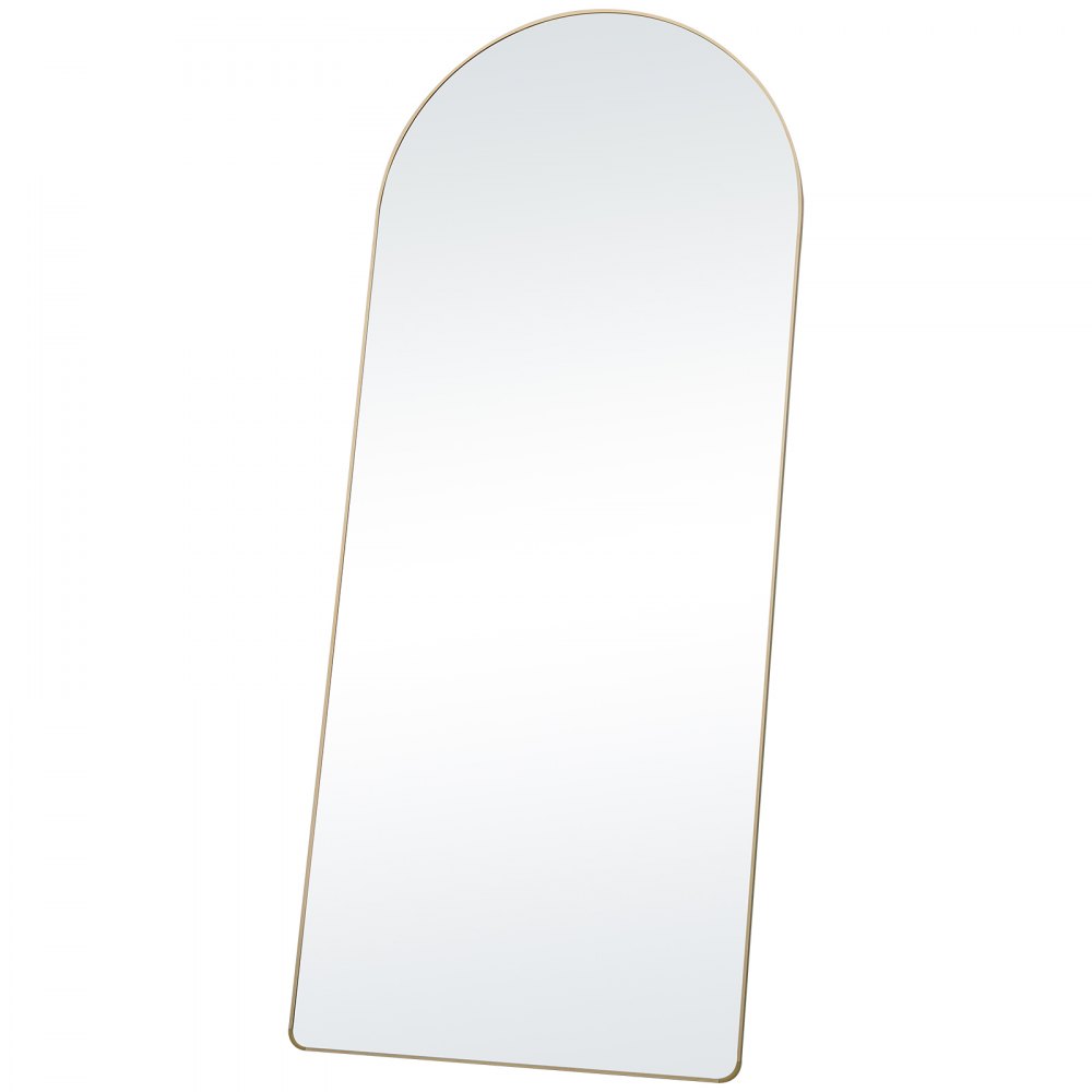 VEVOR Arched Full Length Mirror, 1800 x 760 mm, Large Free Standing Leaning Hanging Wall Mounted Floor Mirror with Stand Aluminum Alloy Frame, Full Body Dressing Mirror for Living Room Bedroom, Black