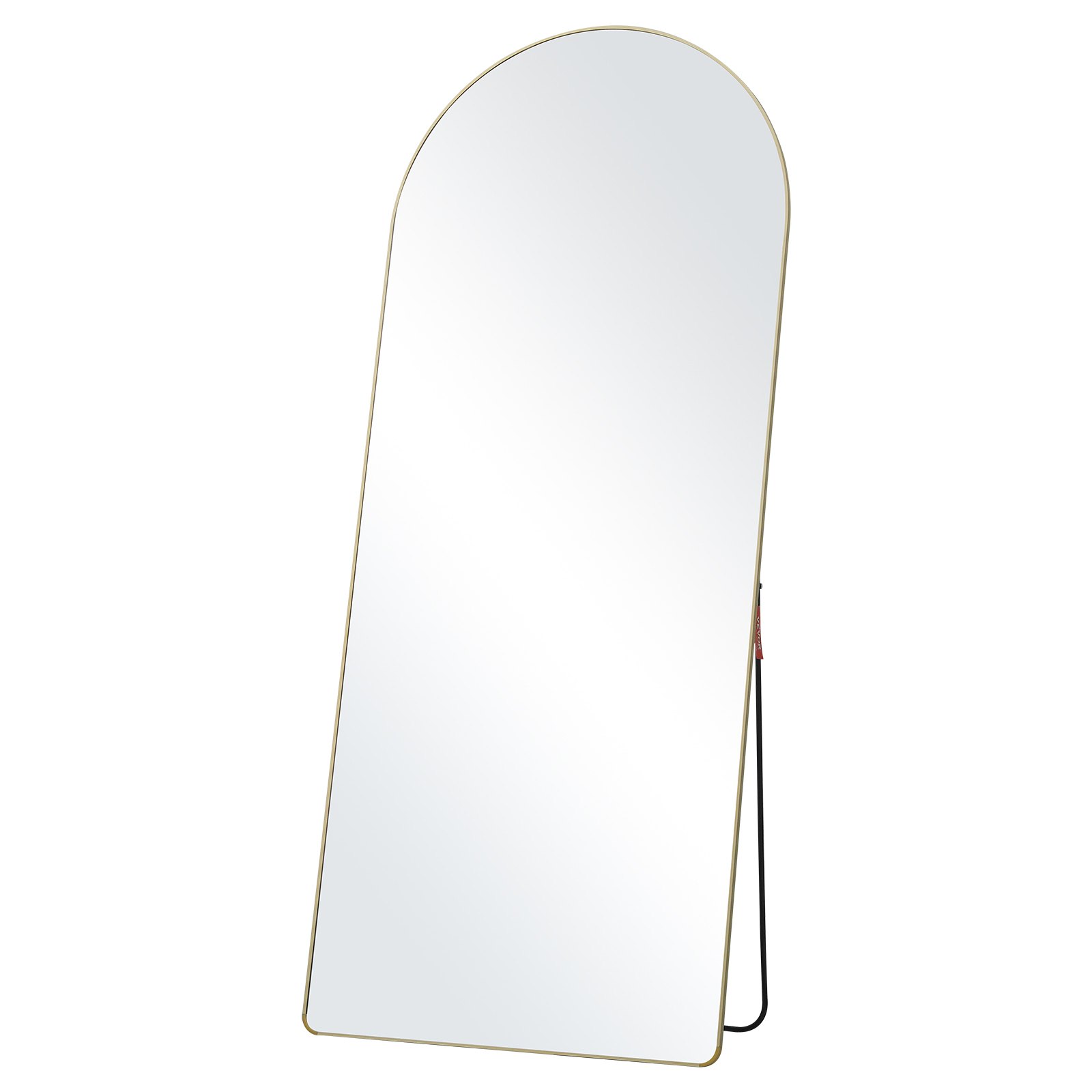 VEVOR Arched Full Length Mirror, 71'' x 30'', Large Free Standing Leaning Hanging Wall Mounted Floor Mirror with Stand Aluminum Alloy Frame, Full Body Dressing Mirror for Living Room Bedroom, Black