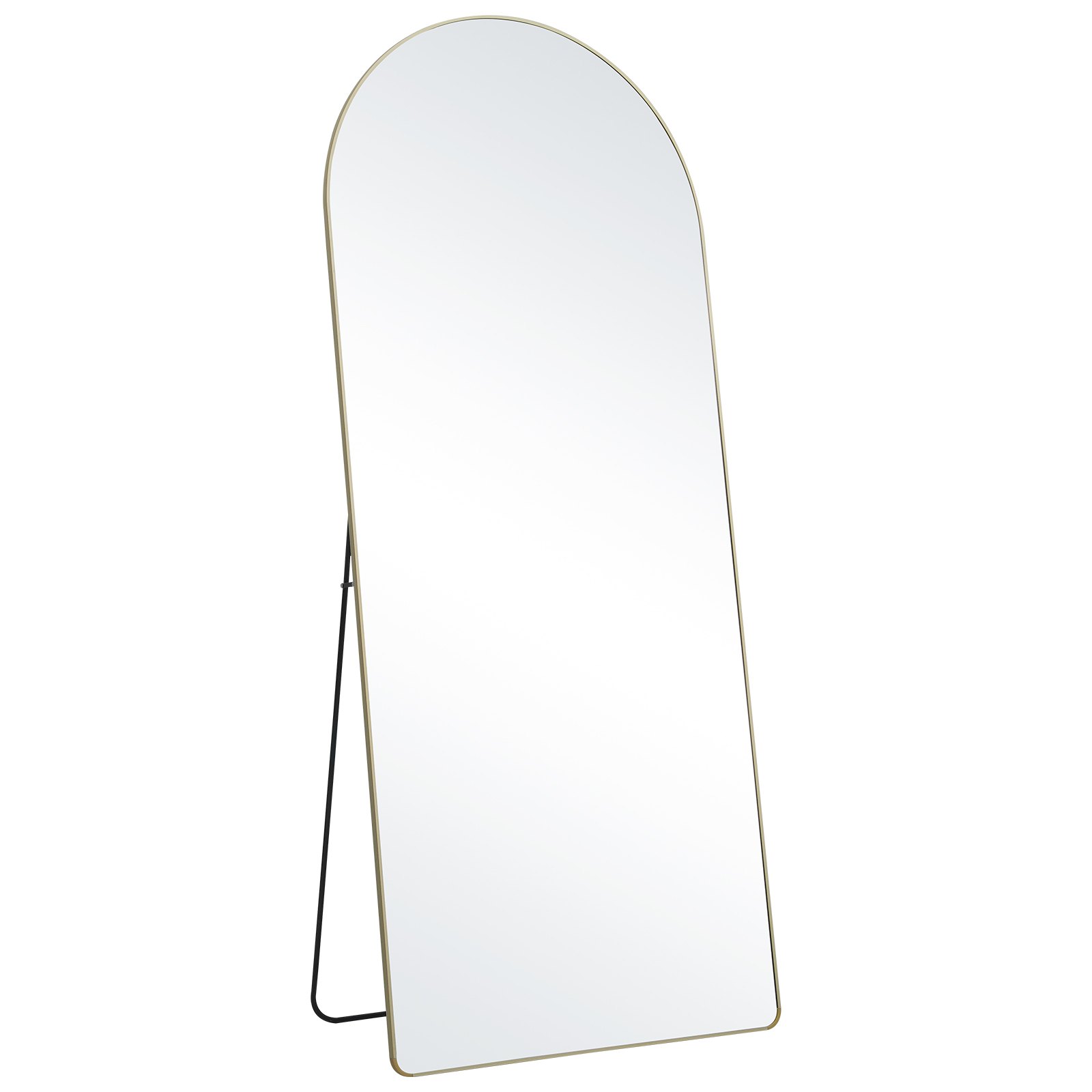 VEVOR Arched Full Length Mirror, 71'' x 30'', Large Free Standing Leaning Hanging Wall Mounted Floor Mirror with Stand Aluminum Alloy Frame, Full Body Dressing Mirror for Living Room Bedroom, Black