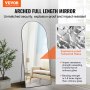 VEVOR Arched Full Length Mirror, 71'' x 32'', Large Free Standing Leaning Hanging Wall Mounted Floor Mirror with Stand Aluminum Alloy Frame, Full Body Dressing Mirror for Living Room Bedroom, Black