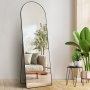VEVOR Arched Full Length Mirror, 65" x 22", Large Free Standing Leaning Hanging Wall Mounted Floor Mirror with Stand Aluminum Alloy Frame, Full Body Dressing Mirror for Living Room Bedroom, Black