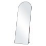 VEVOR Espejo arqueado de longitud completa, 65 x 22 pulgadas, gran espejo de suelo inclinado para colgar en la pared con soporte, marco de aleación de aluminio, espejo de tocador de cuerpo completo para sala de estar, dormitorio, negro