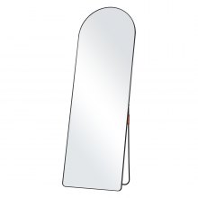 VEVOR Arched Full Length Mirror, 65'' x 22'', Large Free Standing Leaning Hanging Wall Mounted Floor Mirror with Stand Aluminum Alloy Frame, Full Body Dressing Mirror for Living Room Bedroom, Black