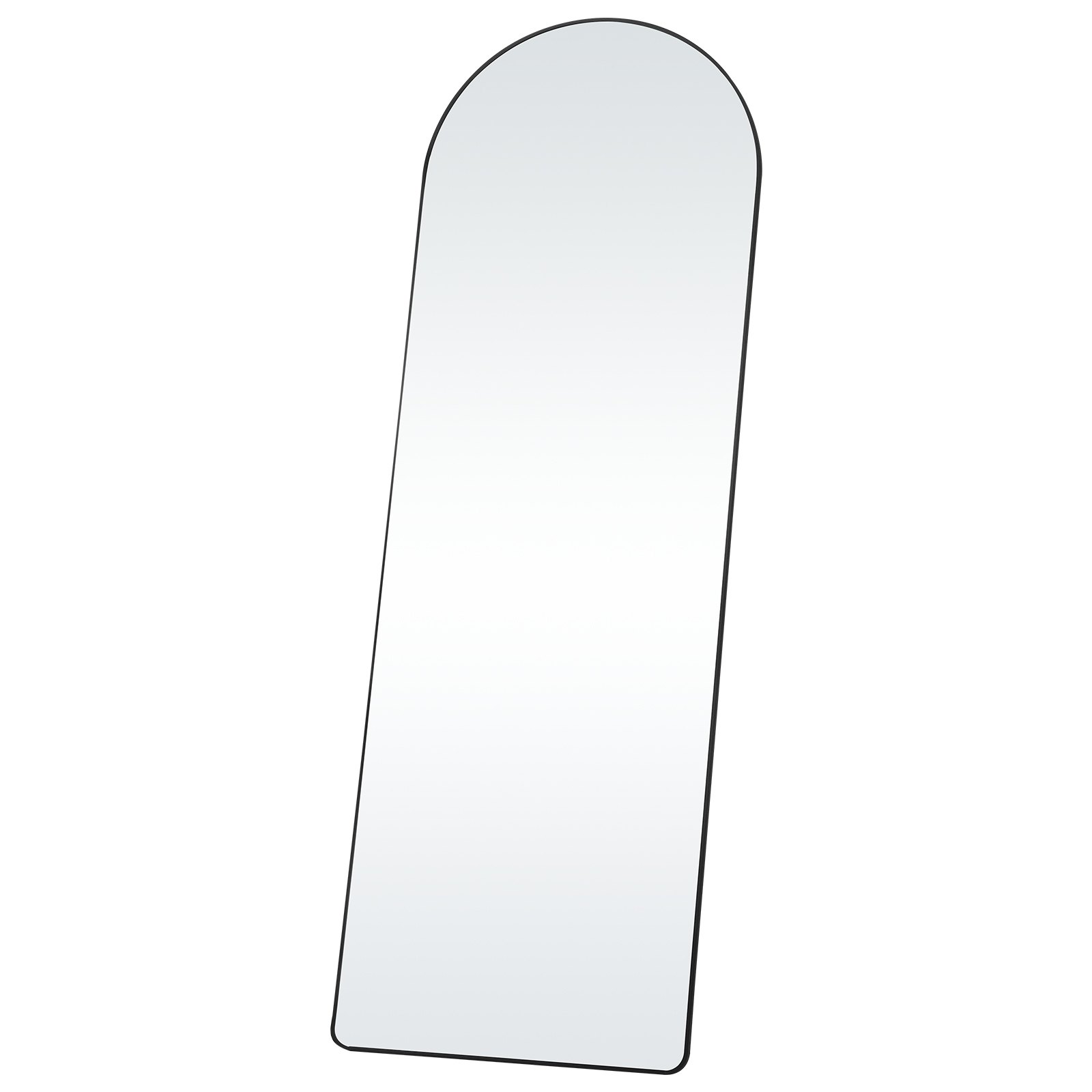 VEVOR Arched Full Length Mirror, 65'' x 22'', Large Free Standing Leaning Hanging Wall Mounted Floor Mirror with Stand Aluminum Alloy Frame, Full Body Dressing Mirror for Living Room Bedroom, Black