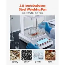 VEVOR Analytical Balance Lab Scale 220 g x 0.0001 g Accuracy g/oz/ct/mg 4 Units