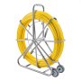 VEVOR Cinta de Pescar de Fibra de Vidrio, 656 pies, 5/16 pulg., Tirador de Cables con Varilla para Conductos, con Soporte de Carrete de Acero, 3 Cabezales de Tracción, Herramientas de Pesca para Paredes y Conductos Eléctricos, No Conductivo