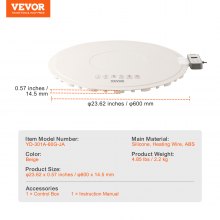 VEVOR Electric Warming Tray Rollable Food Warming Mat w/ Temp Control for Buffet