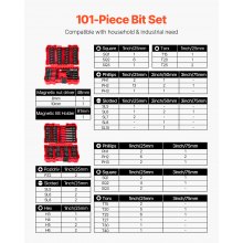 Screwdriver Bit Set 101-Piece Magnetic Bits Blackened Finish with Storage Case