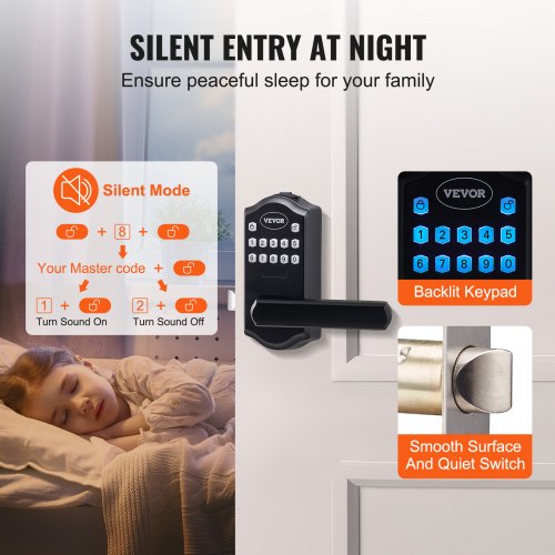 Serrure Combinée Bouton Et Pêne Dormant Premier Lock - Clé Incluse, Réversible, Pour Porte D'entrée