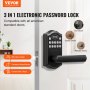 VEVOR Keyless Entry Door Lock, Password and Key Unlock Combination Door Lock, Electronic Keypad Entry Lever, Auto-Locking Keypad Door Lock with Deadbolt for Front Door, Matte Black, 5.63 x 2.76 in