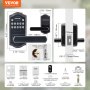 VEVOR Keyless Entry Door Lock, Electronic Keypad Entry Lever, Password and Key Unlock Combination Door Lock, Auto-Locking Keypad Door Lock with Deadbolt for Front Door, Matte Black, 5.63 x 2.76 in