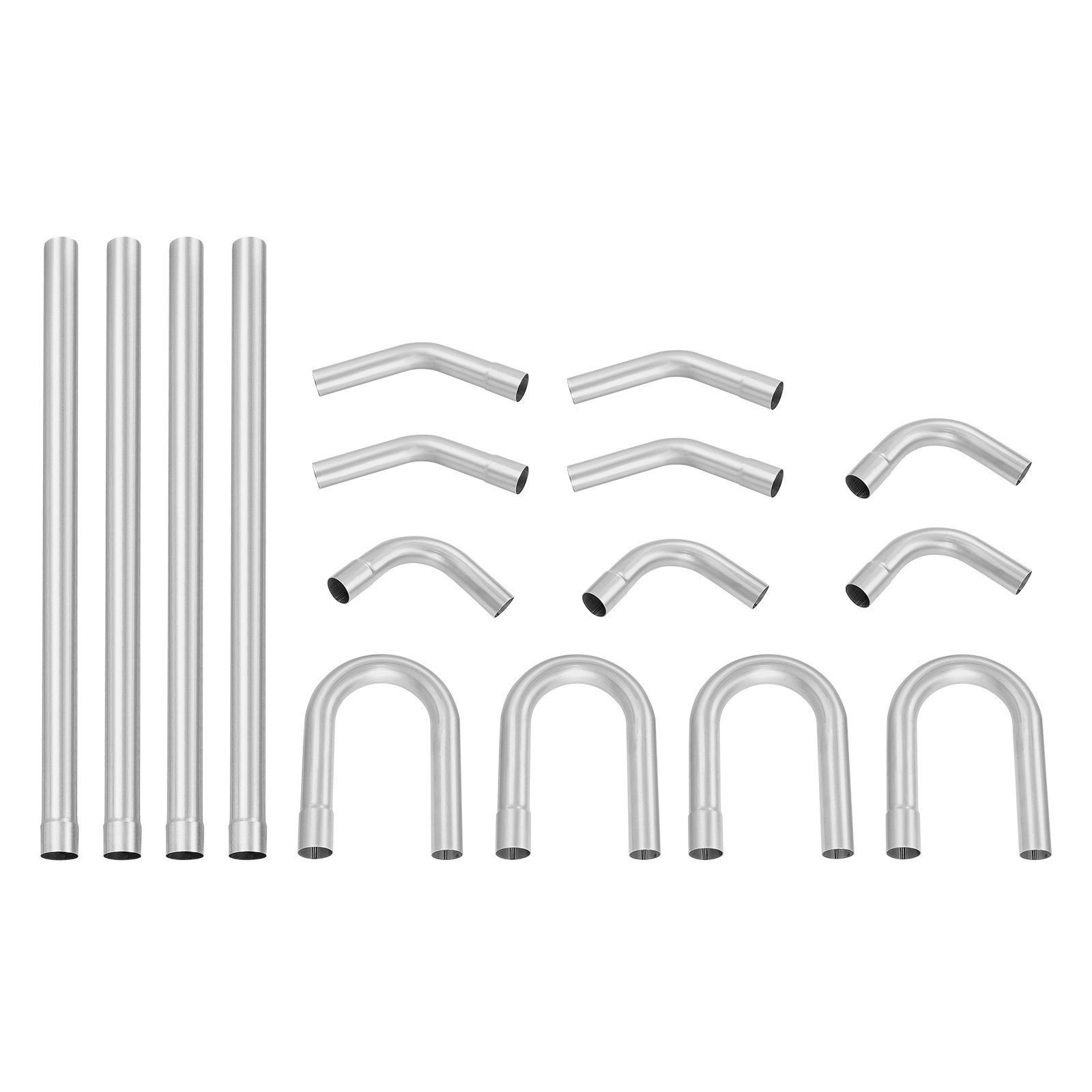 VEVOR Exhaust Kit, 16pcs, DIY Universal Galvanized Steel Exhaust Kit with Slip-Fit Joint & Large Exhaust Tube, Rust-Proof Exhaust Pipe for Exhaust System, Fit for Garage/Auto Repair Store/4S Store