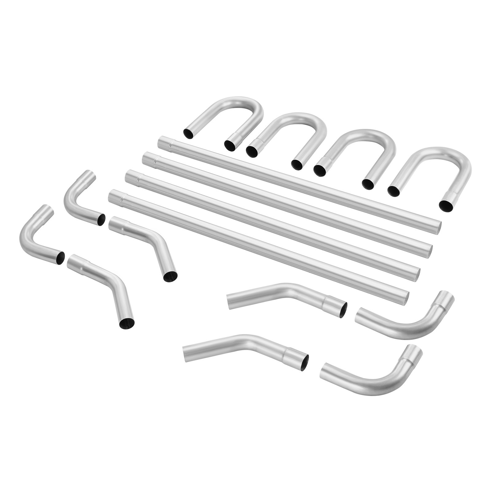 VEVOR Exhaust Kit, 16pcs, DIY Universal Galvanized Steel Exhaust Kit with Slip-Fit Joint & Large Exhaust Tube, Rust-Proof Exhaust Pipe for Exhaust System, Fit for Garage/Auto Repair Store/4S Store