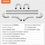 VEVOR Exhaust Kit, 8 Pieces, DIY Universal Stainless Steel Exhaust Kit with Slip-Fit Joint & Large Exhaust Tube, Rust-Proof Exhaust Pipe for Exhaust System, Fit for Garage/Auto Repair Store/4S Store