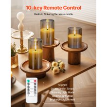 VEVOR Flameless LED Candles 3 Pack Battery Operated Candles with Remote Control