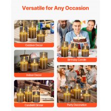 VEVOR Flameless LED Candles 3 Pack Battery Operated Candles with Remote Control