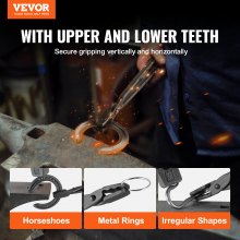 VEVOR Blacksmith Tongs, 18” Wolf Jaw Tongs, Carbon Steel Forge Tongs with A3 Steel Rivets, for Horseshoes, Curved Shapes, Block Forgings, for Beginner and Seasoned Blacksmiths and Bladesmiths