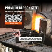 VEVOR Blacksmith Tongs, 18” Wolf Jaw Tongs, Carbon Steel Forge Tongs with A3 Steel Rivets, for Horseshoes, Curved Shapes, Block Forgings, for Beginner and Seasoned Blacksmiths and Bladesmiths