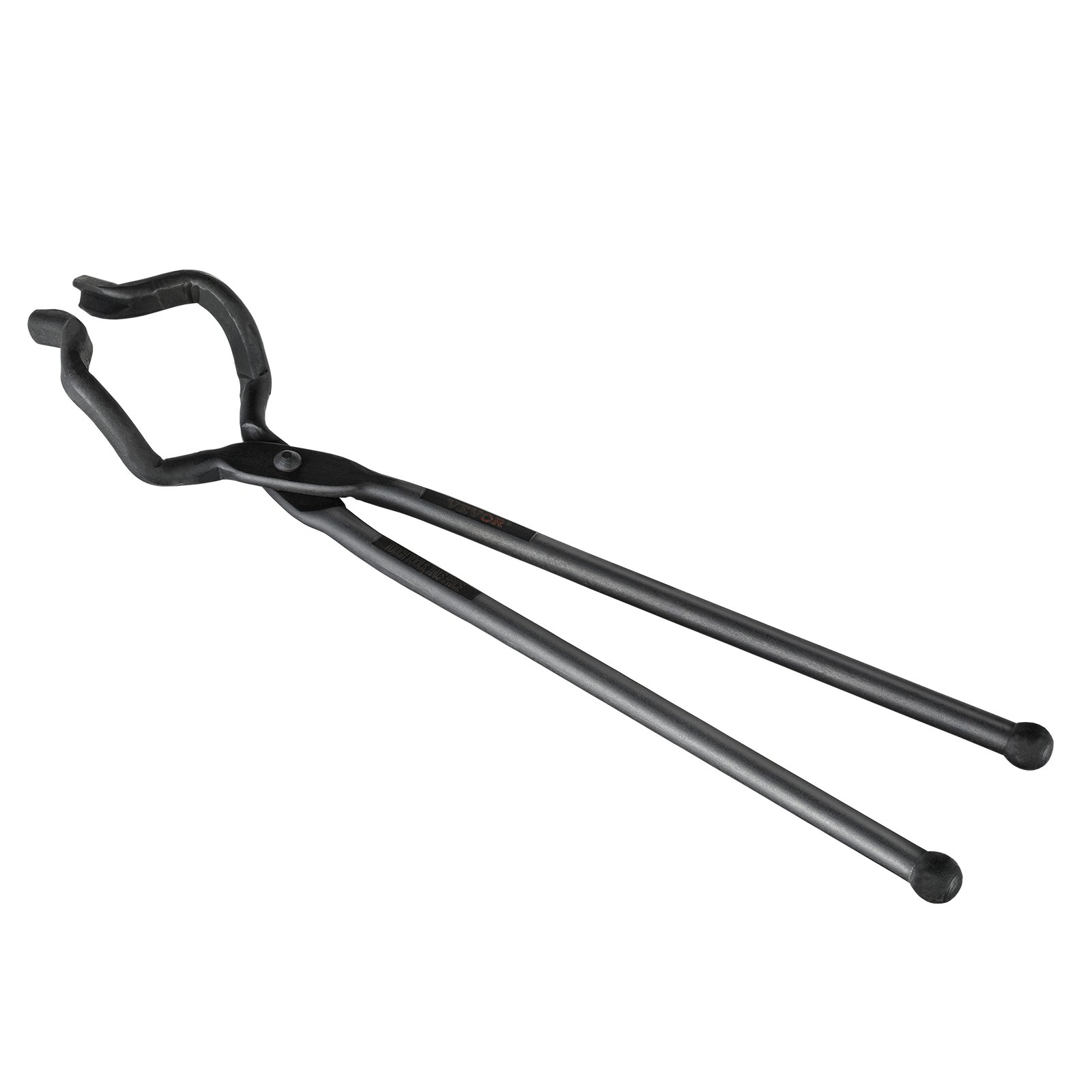 VEVOR blacksmith tongs with long handles and curved grips for forging and metalwork