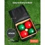 VEVOR Bocce Ball Set, 107 mm, with 8 Resin Balls, Pallino, Carrying Bag and Measuring Rope, Red and Green 2 Colors, for 2 to 8 Players, Bocce Ball Game Set for Beach, Lawn, Family Backyard, Outdoor