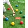 VEVOR Bocce Ball Set, 90 mm, with 8 Resin Balls, Pallino, Carrying Bag and Measuring Rope, Red/Green/Blue/Yellow 4 Colors, for 2 to 8 Players, Bocce Ball Game Set for Beach, Lawn, Family Backyard