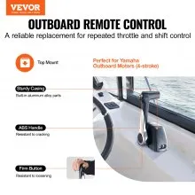 VEVOR Boat Throttle Control, 704-48205-P1 Top-Mounted Outboard Remote Control Box for Yamaha 4-Stroke, Marine Throttle Control Box with Power Trim Switch and 4.6 ft Harness with 5 Pin Connector