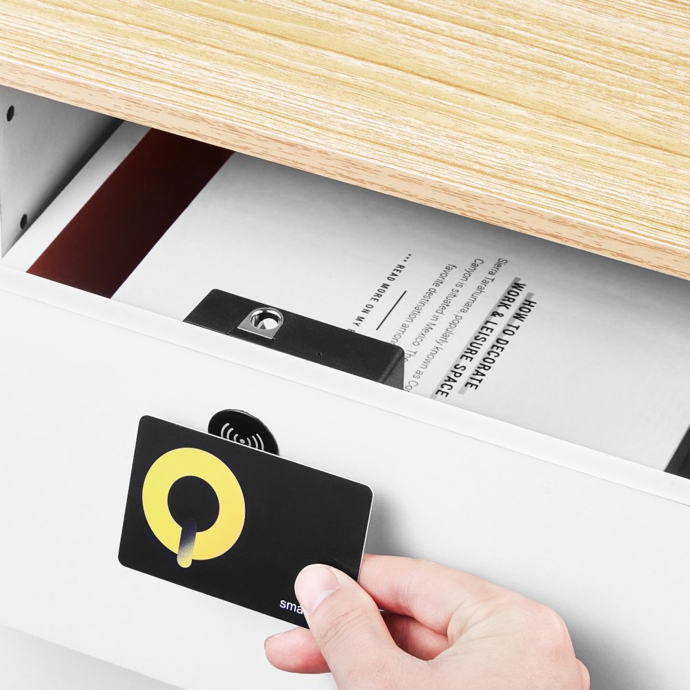 VEVOR Electronic Cabinet Lock, 4-in-1, Smart Cabinet Lock with 3*AAA Accumulator, Easy-to-install Hidden Cabinet Lock with APP Smart Management, Fits for Various Wooden Cabinets