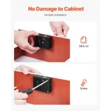 VEVOR Electronic Cabinet Lock, 4-in-1, Smart Cabinet Lock with 3*AAA Accumulator, Easy-to-install Hidden Cabinet Lock with APP Smart Management, Fits for Various Wooden Cabinets