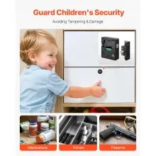 VEVOR Electronic Cabinet Lock, 4-in-1, Smart Cabinet Lock with 3*AAA Accumulator, Easy-to-install Hidden Cabinet Lock with APP Smart Management, Fits for Various Wooden Cabinets