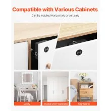 VEVOR Electronic Cabinet Lock, 4-in-1, Smart Cabinet Lock with 3*AAA Accumulator, Easy-to-install Hidden Cabinet Lock with APP Smart Management, Fits for Various Wooden Cabinets