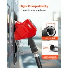 VEVOR 1 in Barb Digital Fuel Nozzle 3/16 in Spout Auto Shut Off Gas Nozzle