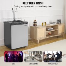 VEVOR Beer Kegerator Draft Beer Dispenser Full Size Keg Refrigerator Dual Tap