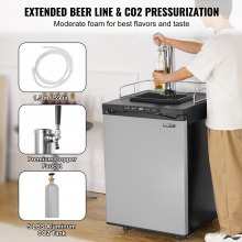 VEVOR Beer Kegerator Draft Beer Dispenser Full Size Keg Refrigerator Single Tap