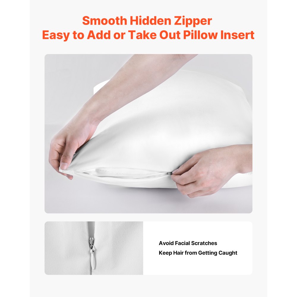 VEVOR Pillow Protectors, 4 Pack Waterproof Pillow Protectors with Hidden Zipper, Breathable Standard Size Pillows Protector, Stain & Dust Sweat Proof, Washable Covers for Increased Pillows Lifespan