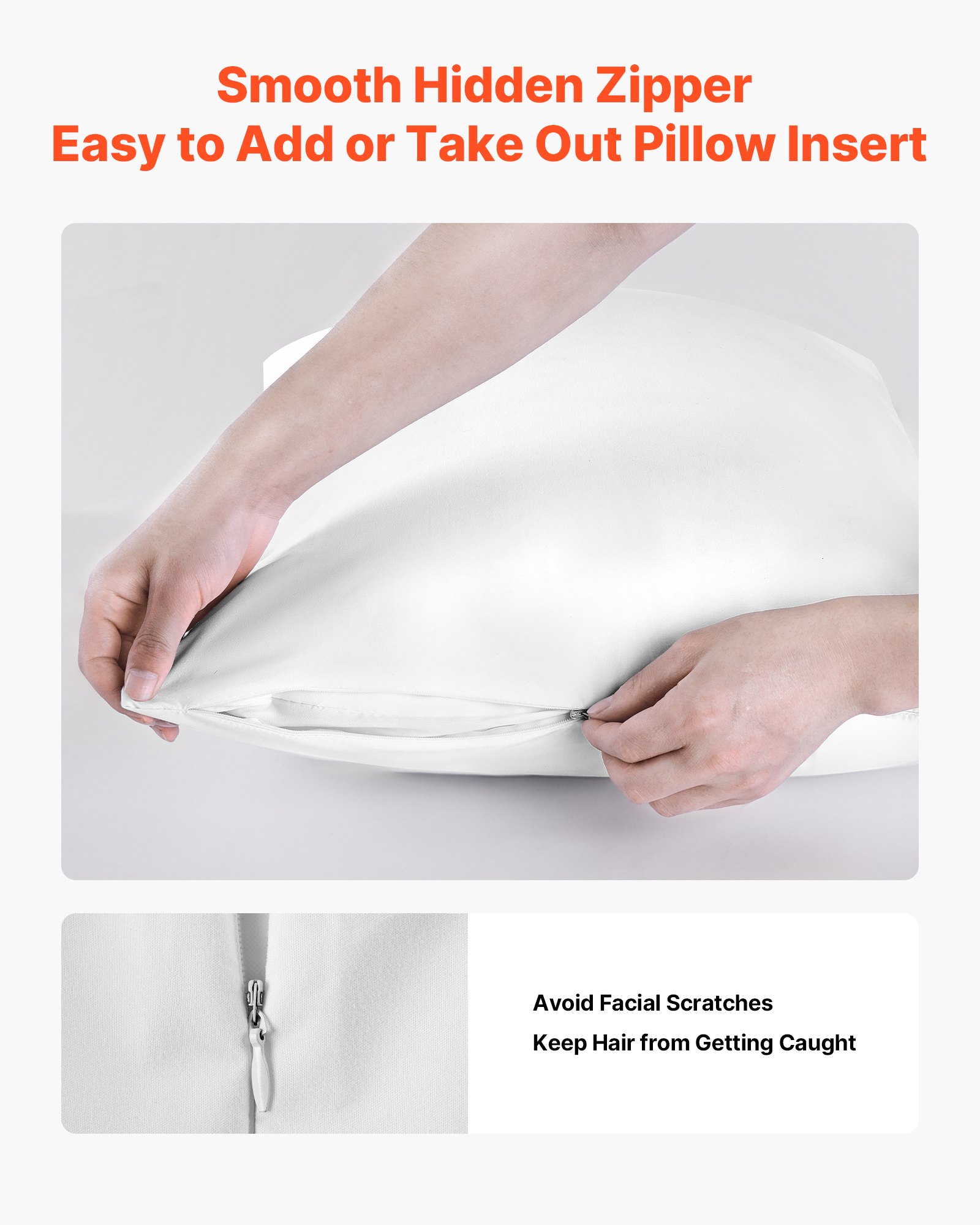 VEVOR Pillow Protectors, 4 Pack Waterproof Pillow Protectors with Hidden Zipper, Breathable Standard Size Pillows Protector, Stain & Dust Sweat Proof, Washable Covers for Increased Pillows Lifespan