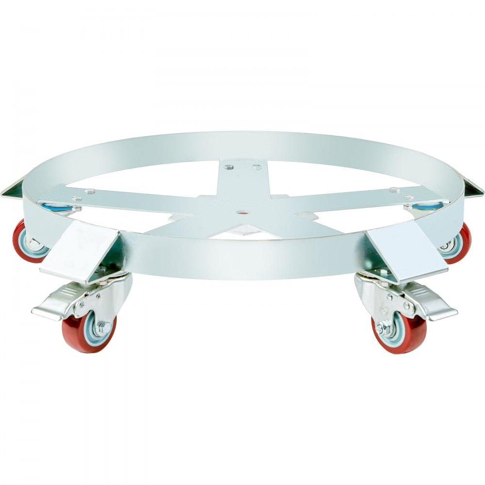 VEVOR 250 L Heavy Duty Drum Dolly, 567 kg Load Capacity, Barrel Dolly Cart Drum Caddy, Non Tipping Hand Truck Capacity Dollies with Steel Frame 5 Swivel Casters Wheel, for Warehouse Drum Handling